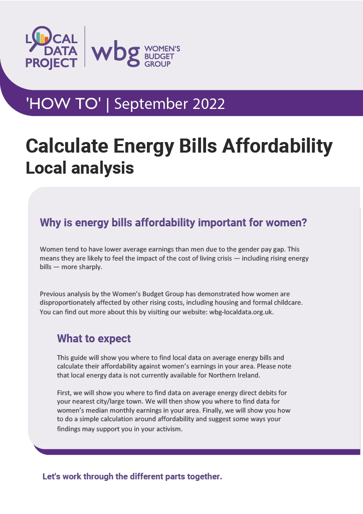 An image of the front page of the energy bills how to document